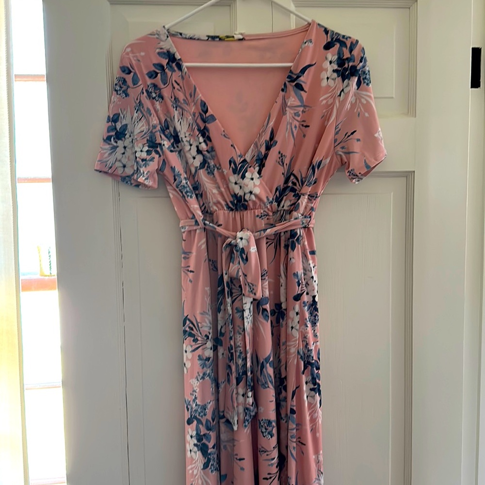 Pink blush maternity dress